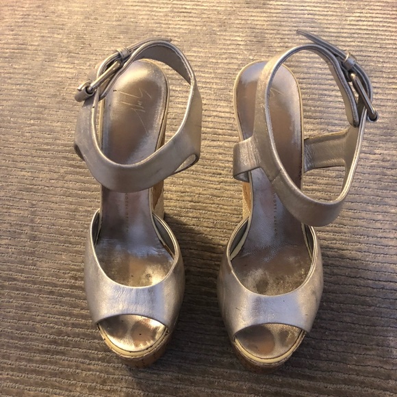 guiseppe zanotti Shoes - Giuseppe Zanotti leather cork skin wedges size 8